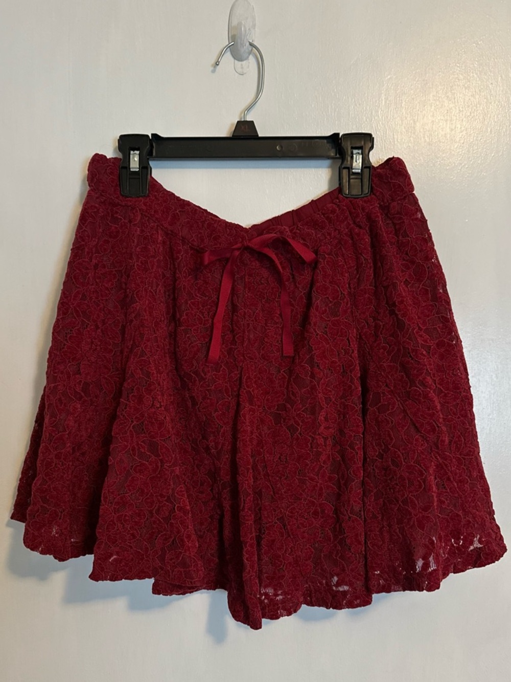 aerie Lace Skater Skirt in Deep Red ♥️